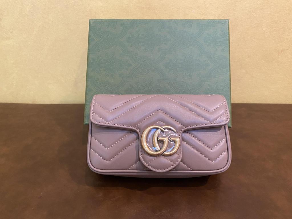 [REVIEW] SMOL ADORABLE SUPER MINI – Dusty Pink Chevron Gucci GG Marmont Matelassé Leather Super Mini Bag from Orange Couch Factory